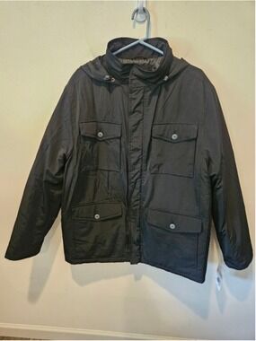 Men's STRUCTURE NWT Black Poly Utility Field Jacket L
